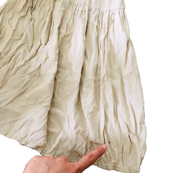 Double D Ranch Tiered Maxi Skirt Size L Ivory Broomstick Flowy Fairy Boho Hippie - Picture 9 of 9